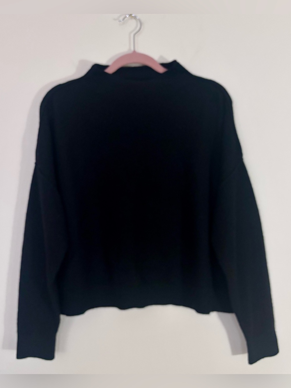 Pilcro Alani 100% Cashmere Mock-Neck Sweater Black Size Small